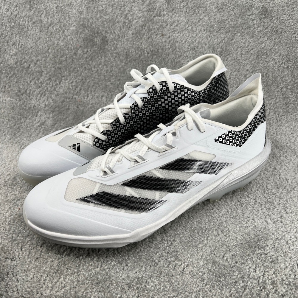 Adidas Adizero Impact Baseball Cleats White Black Silver IH4730 Mens Size‎ 15
